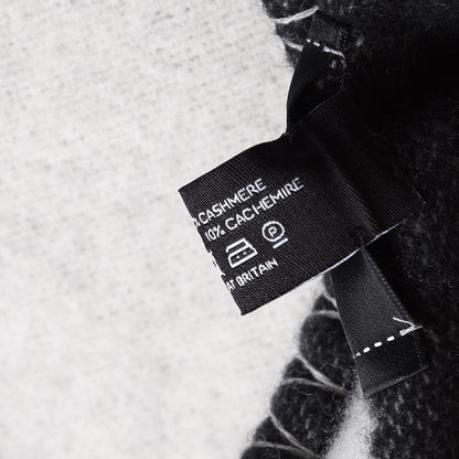 Chanel Merino Wool Cashmere CC Throw Blanket Black White 5 of 5