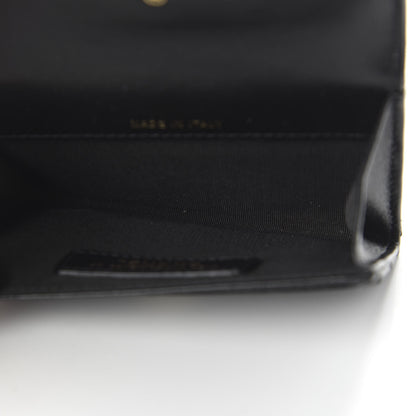 Chanel Lambskin Quilted CC Button Flap Card Holder Black 5 of 13