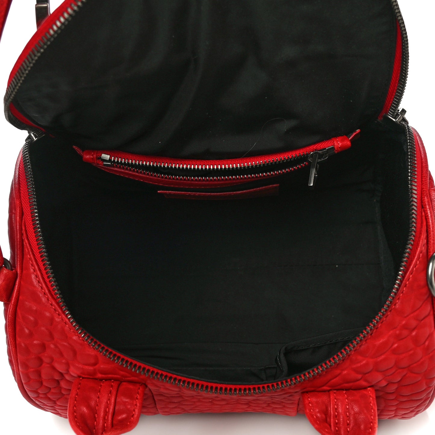 Pebbled Lambskin Rockie Red Gunmetal Hardware