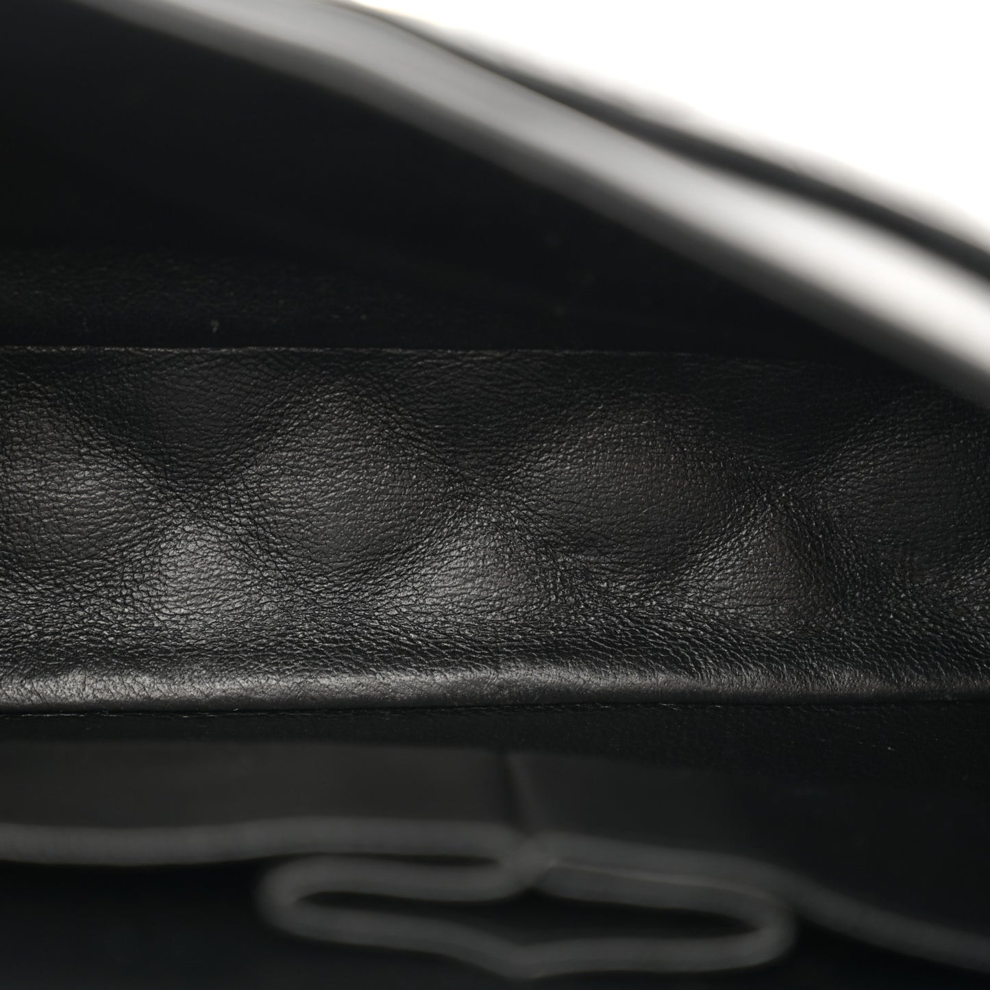 Patent Quilted Medium Double Flap Black