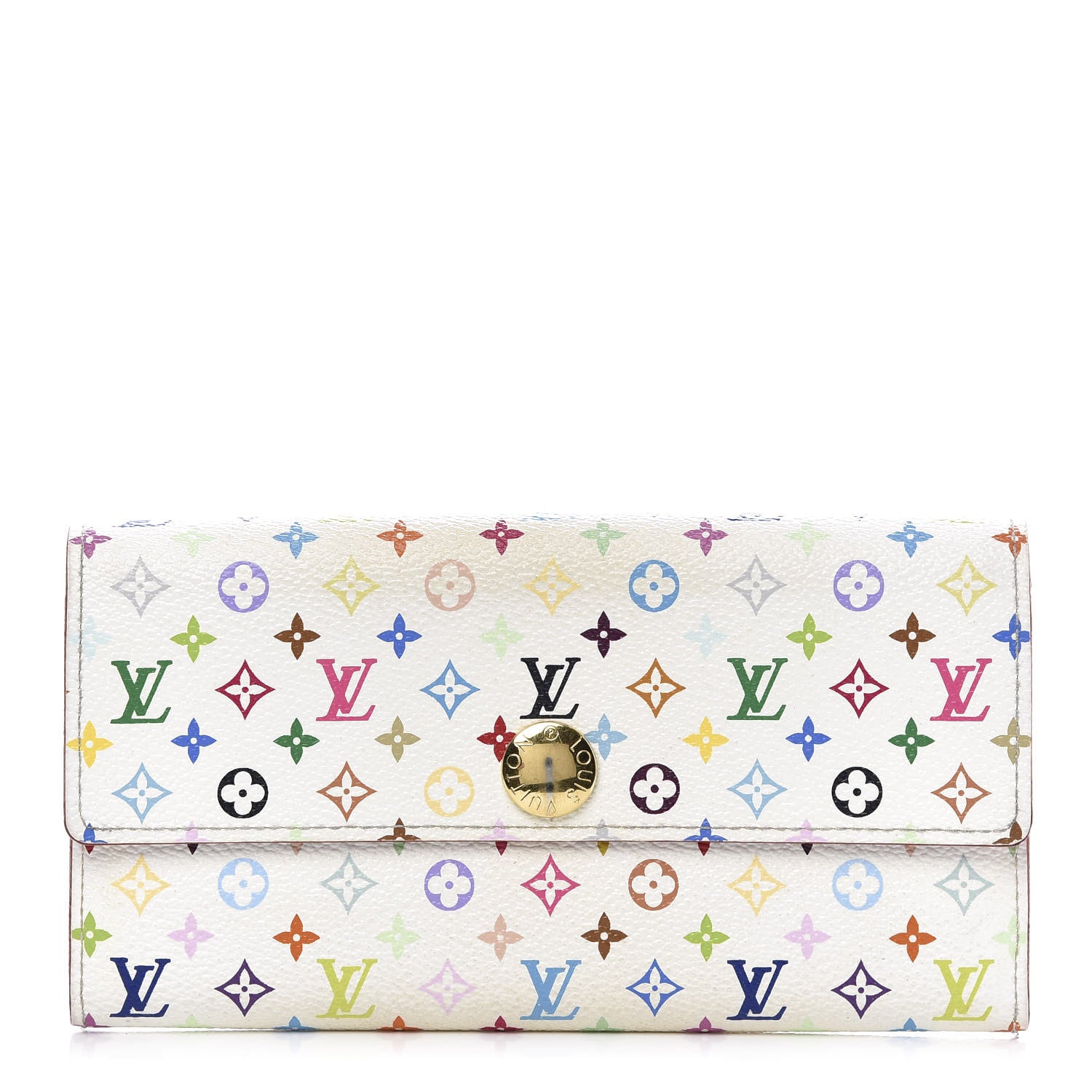 Louis Vuitton Monogram Multicolor Sarah Wallet White Litchi 1 of 11
