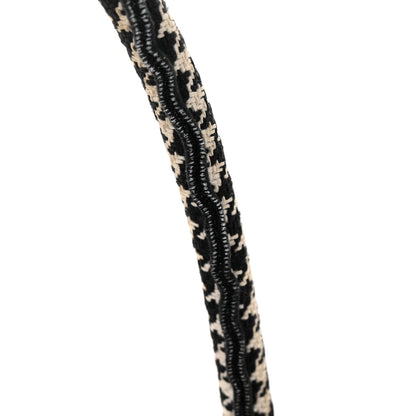 Christian Dior Canvas Houndstooth Embroidered Medium Book Tote Black White 22 of 27