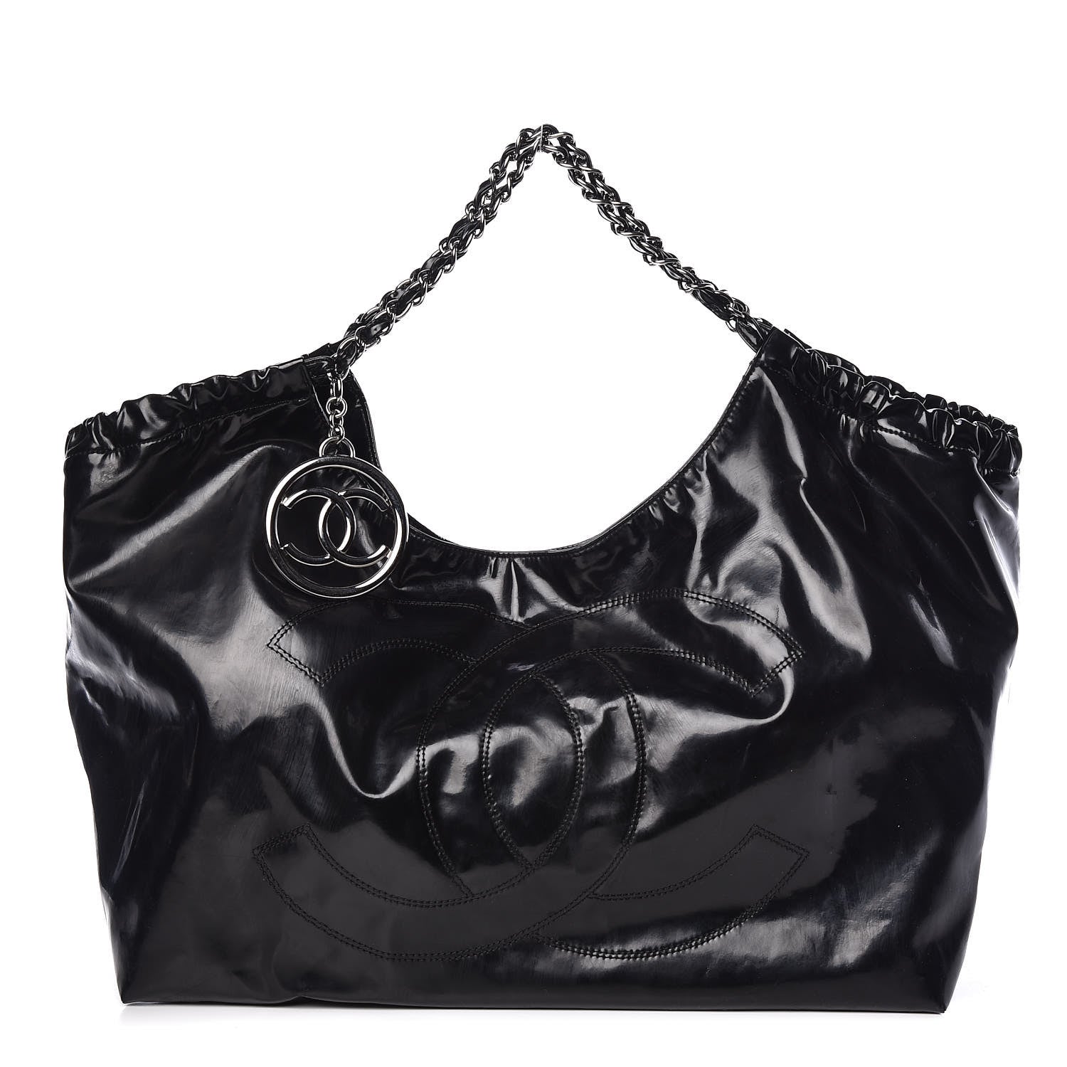 Chanel Vinyl XL Coco Cabas Black 1 of 17