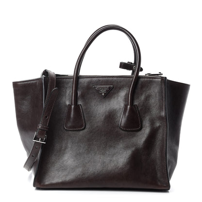 Prada Glace Calfskin Twin Pocket Tote Moro 1 of 16