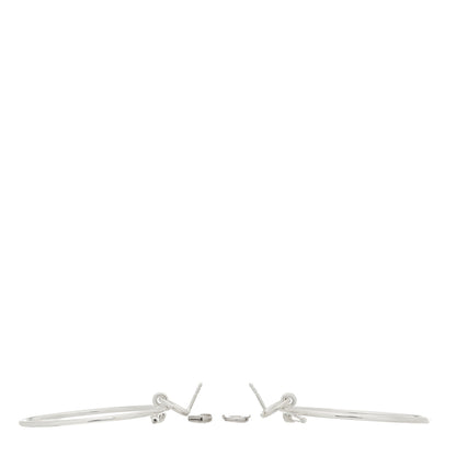 Hermes Sterling Silver MM Loop Earrings 3 of 4