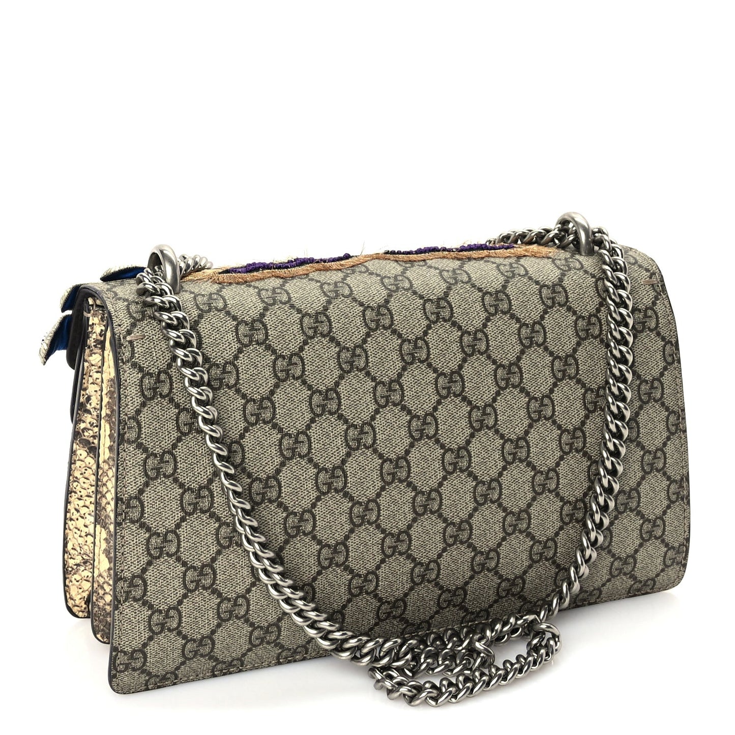 GG Supreme Monogram Snakeskin Embroidered Small Dionysus Shoulder Bag