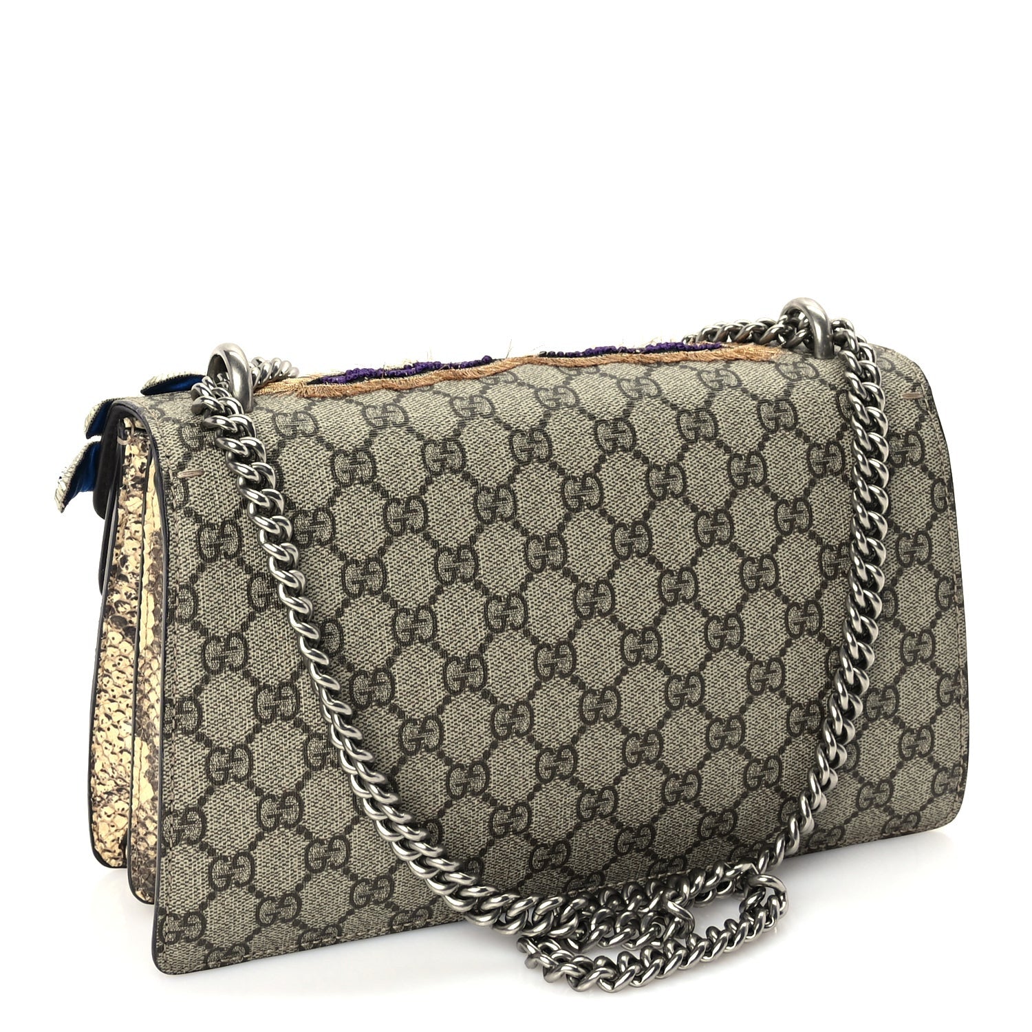 Gucci GG Supreme Monogram Snakeskin Embroidered Small Dionysus Shoulder Bag 2 of 9