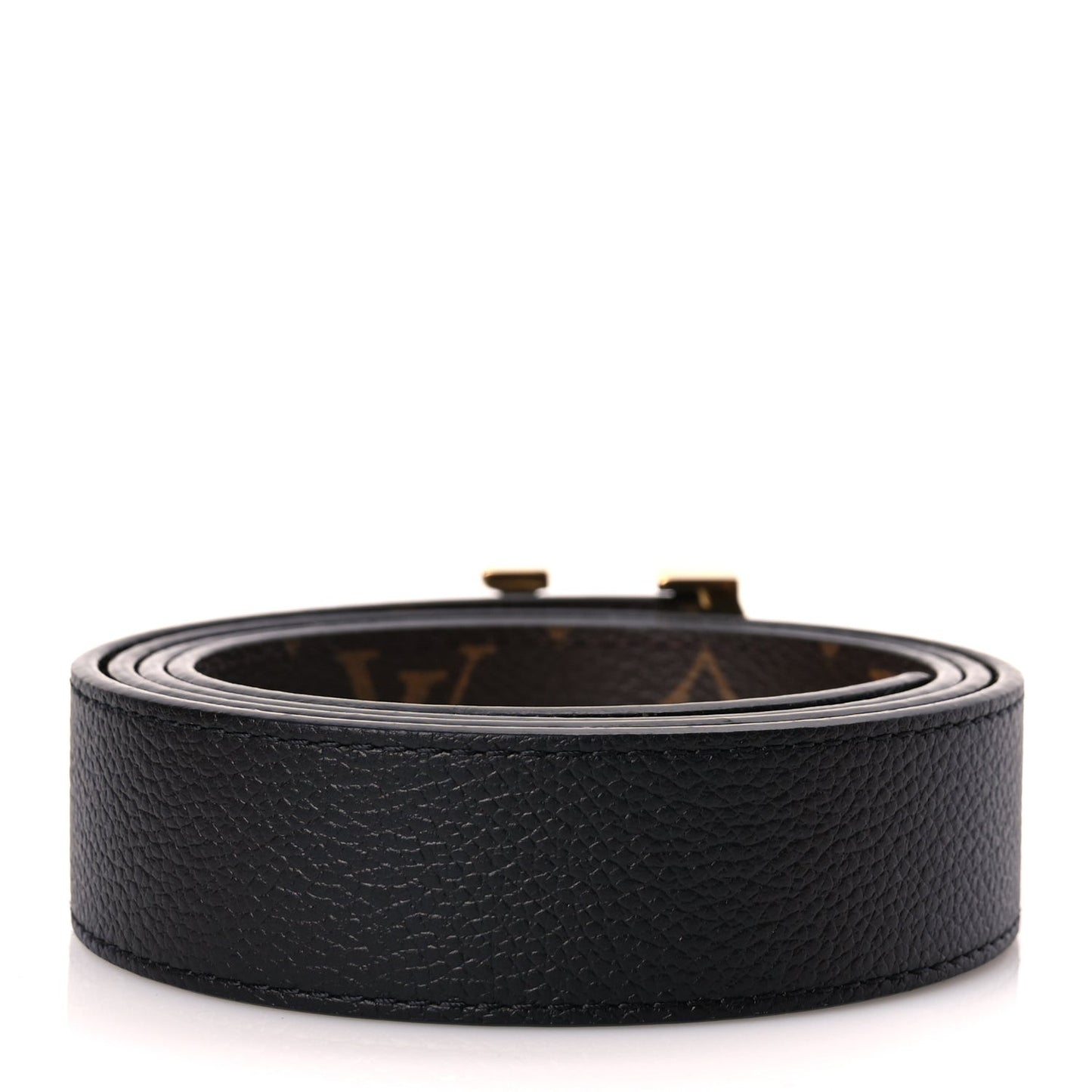 Calfskin Monogram 30mm LV Initiales Reversible Belt 100 40 Black