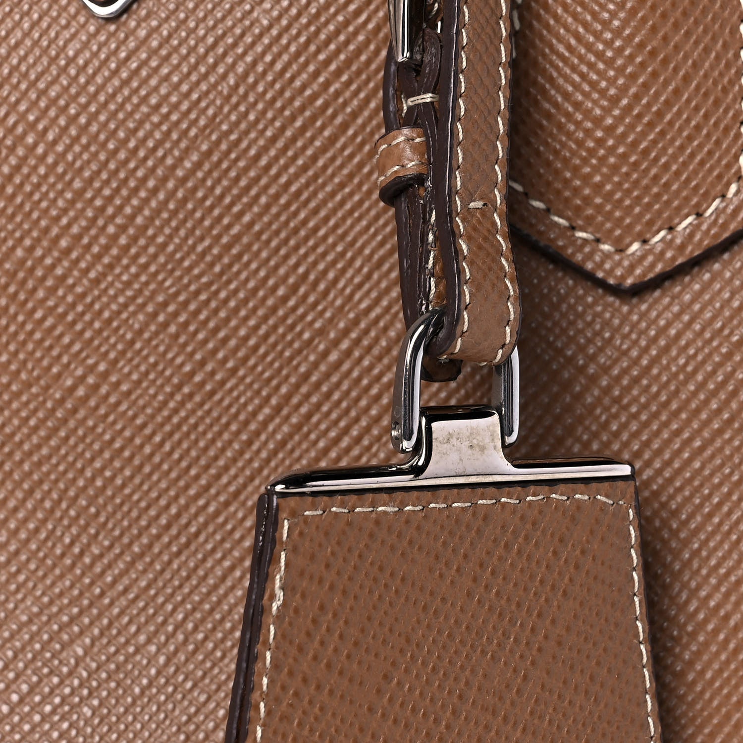 Prada Saffiano Cuir Small Twin Tote Cannella Cocco 14 of 14
