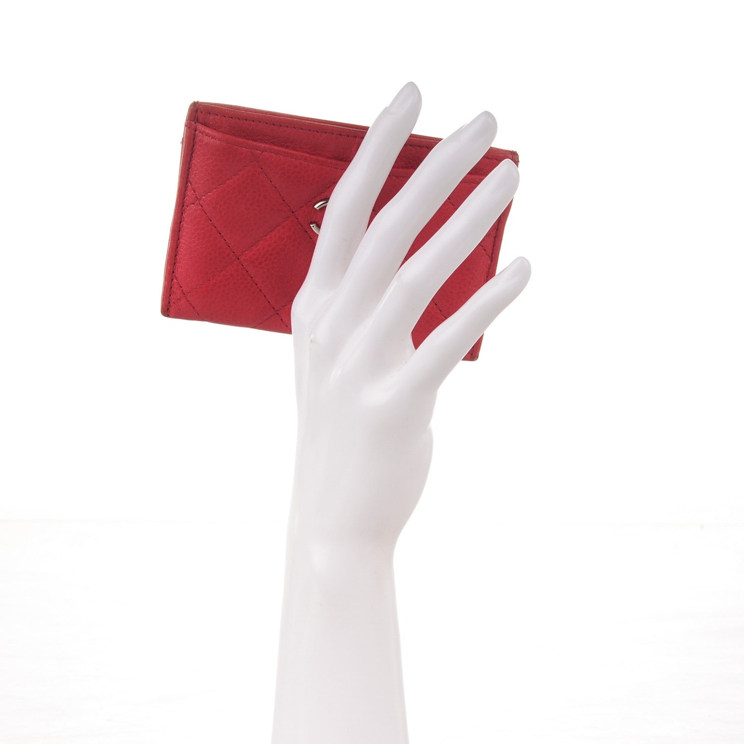 Chanel Caviar Quilted Card Holder Red 2 of 7