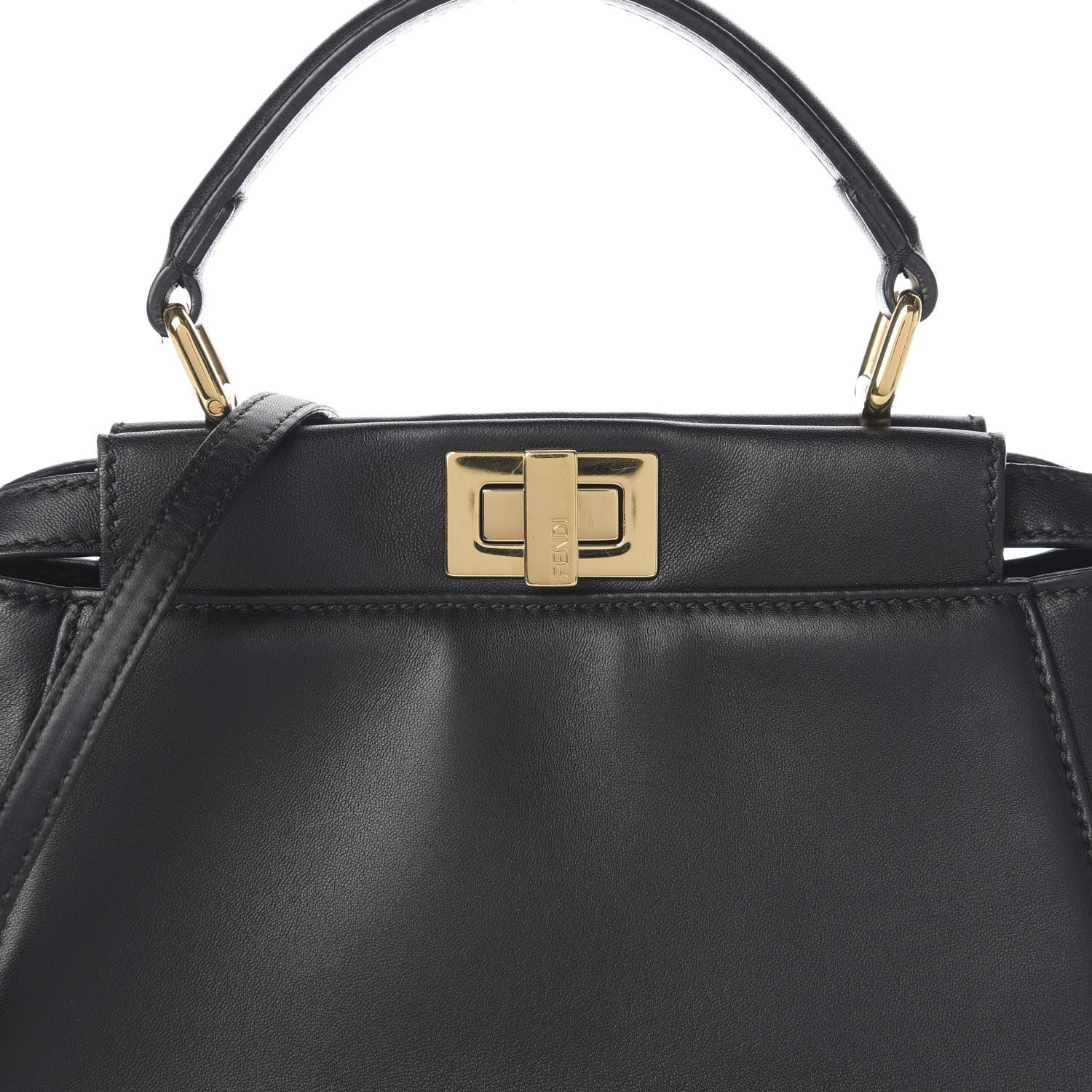 Fendi Nappa Mini Peekaboo Iconic Satchel Black 6 of 8