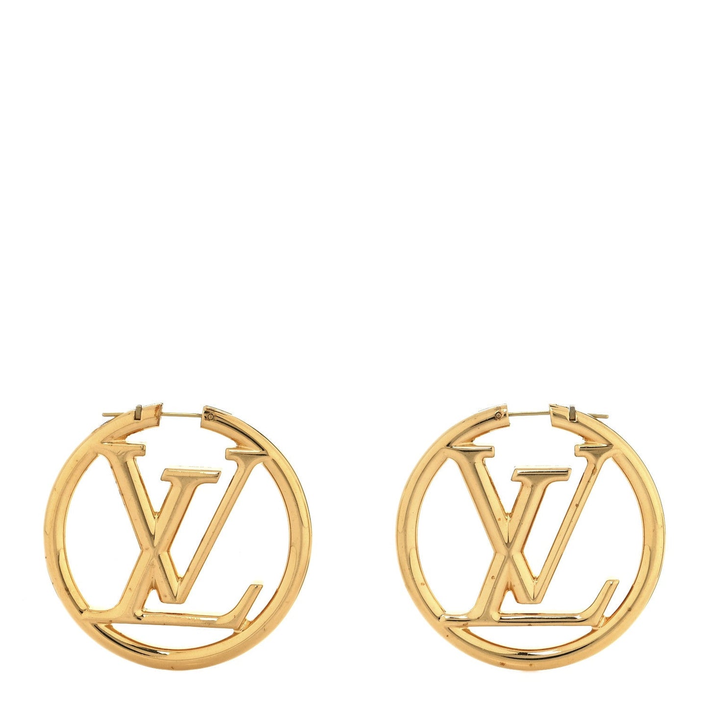 Metal Louise Hoop Earrings Gold