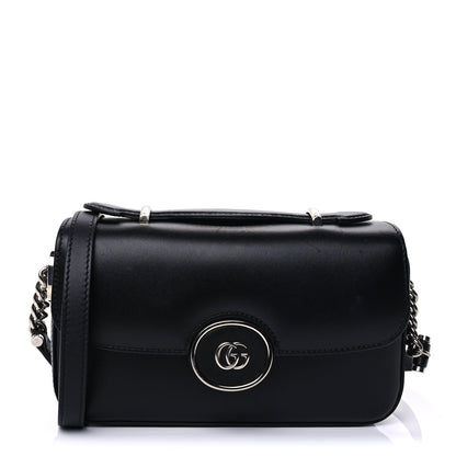 Gucci Senna Calfskin Petite GG Top Handle Shoulder Bag Black 1 of 7