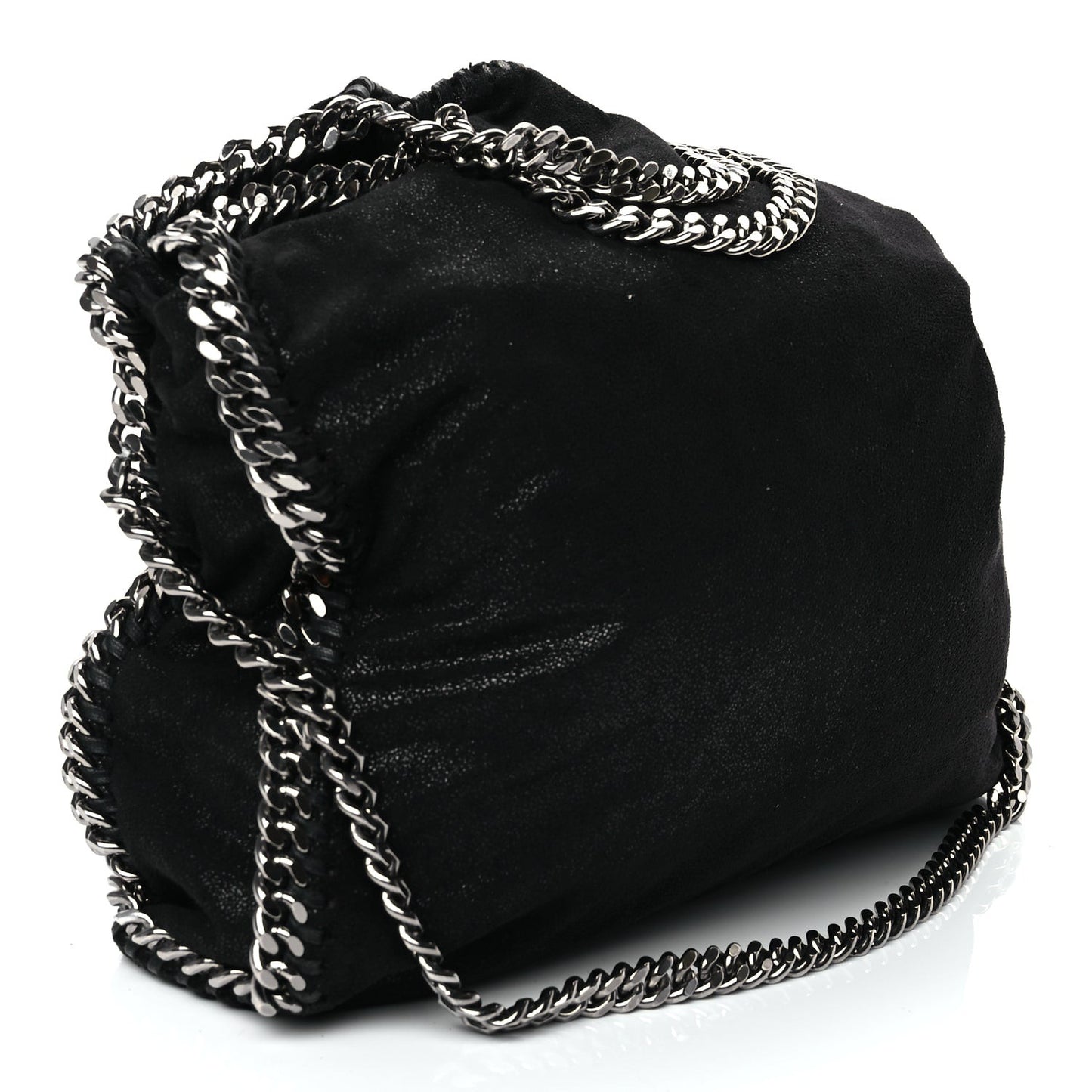 Shaggy Deer Small Falabella Fold Over Tote Black