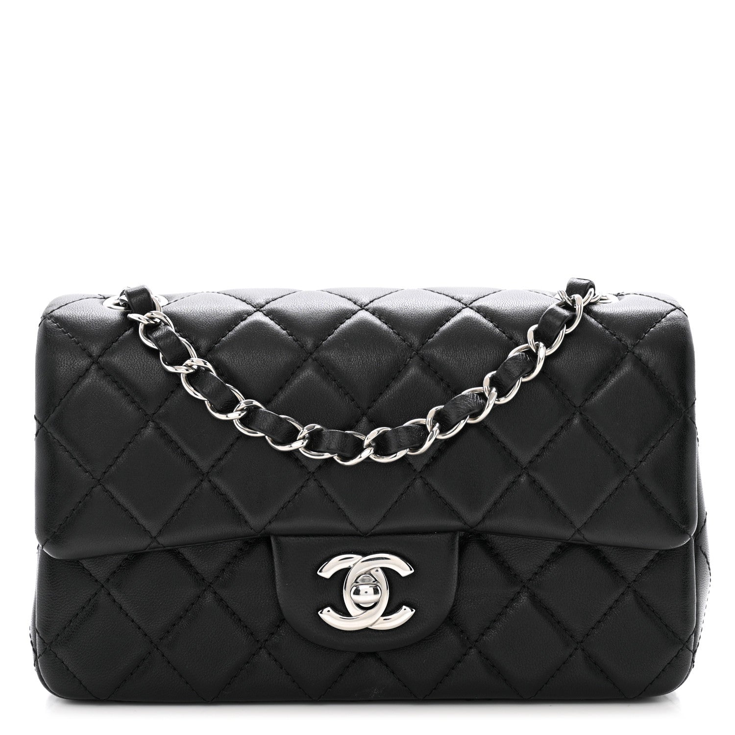 Chanel Lambskin Quilted Mini Rectangular Flap Black 1 of 10