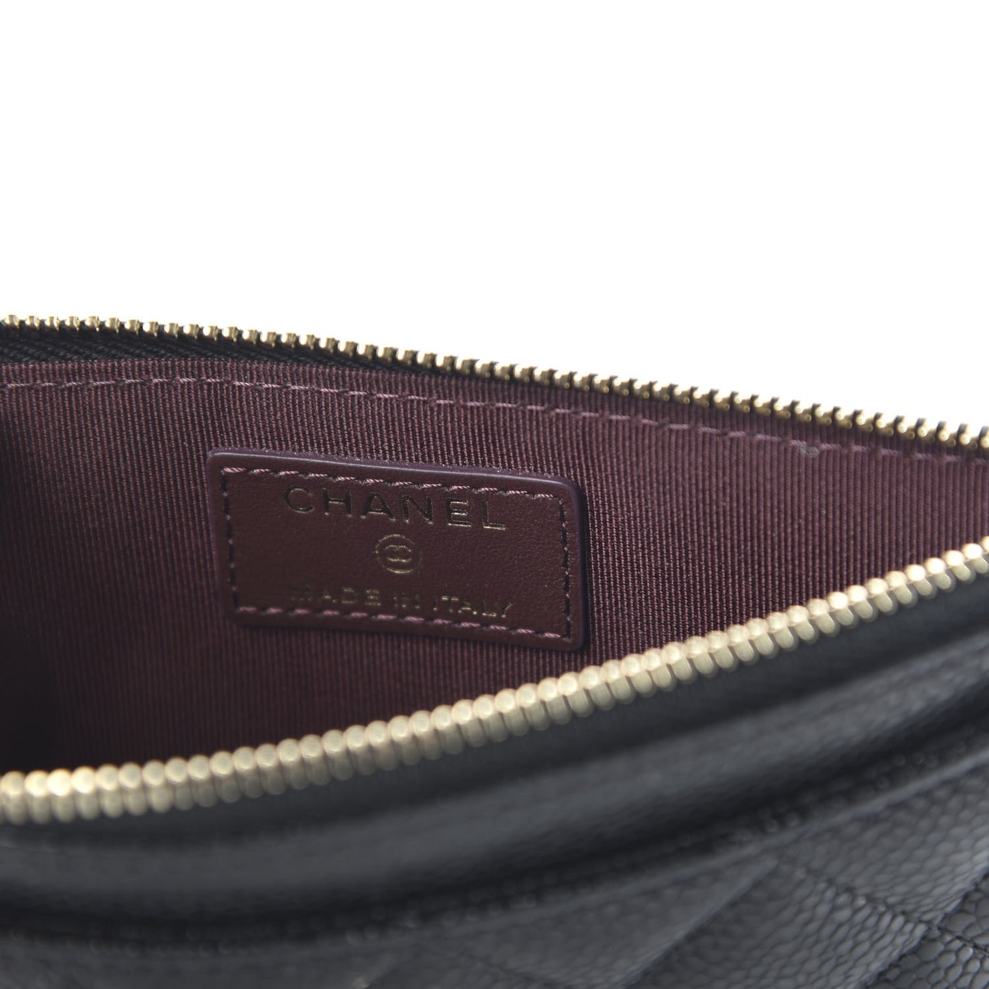 Caviar Quilted Classic Zip Pouch Black