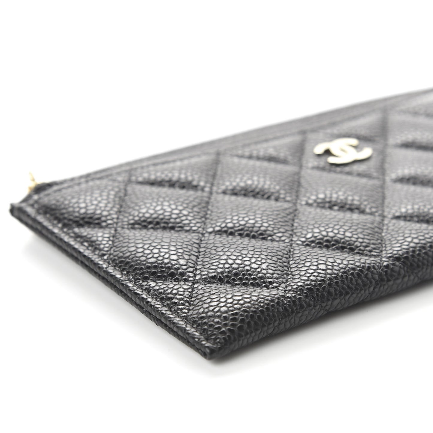 Caviar Quilted Classic Zip Pouch Black