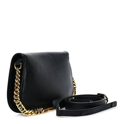 Gucci Roxy Calfskin Blondie Chain Shoulder Flap Bag Black 3 of 7