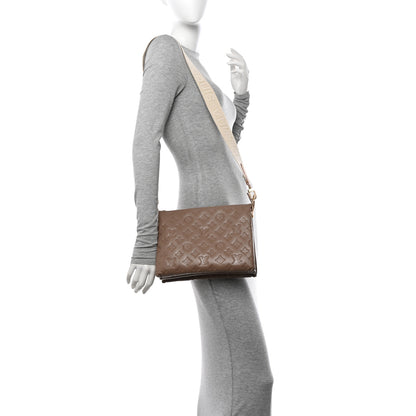 Louis Vuitton Lambskin Embossed Monogram Coussin PM Taupe 2 of 9