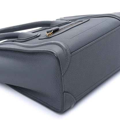 Celine Drummed Calfskin Nano Luggage Kohl 8 of 9