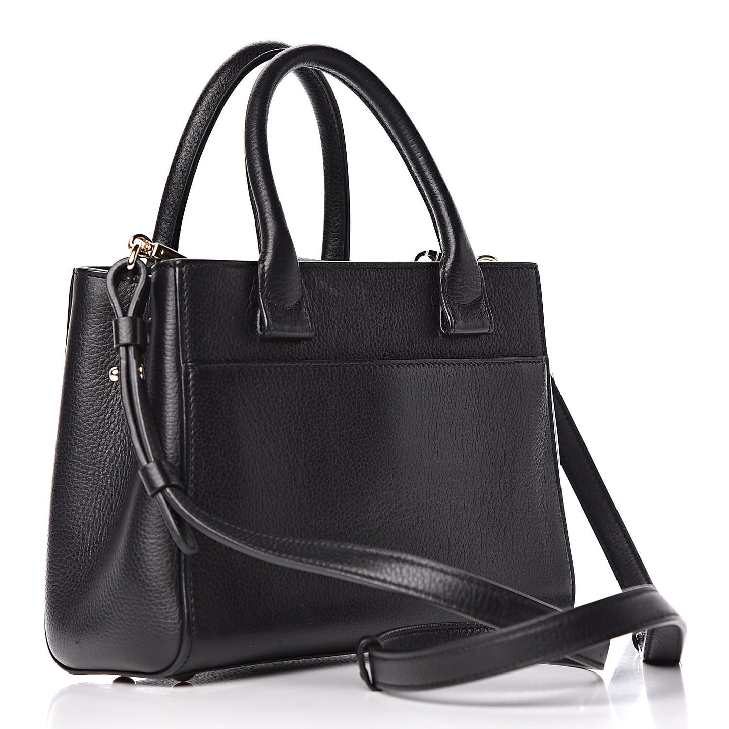 Grained Calfskin Mini Neo Executive Shopper Tote Black