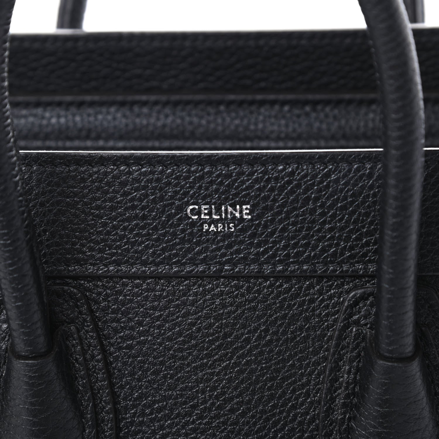 Celine Drummed Calfskin Nano Luggage Black 6 of 12