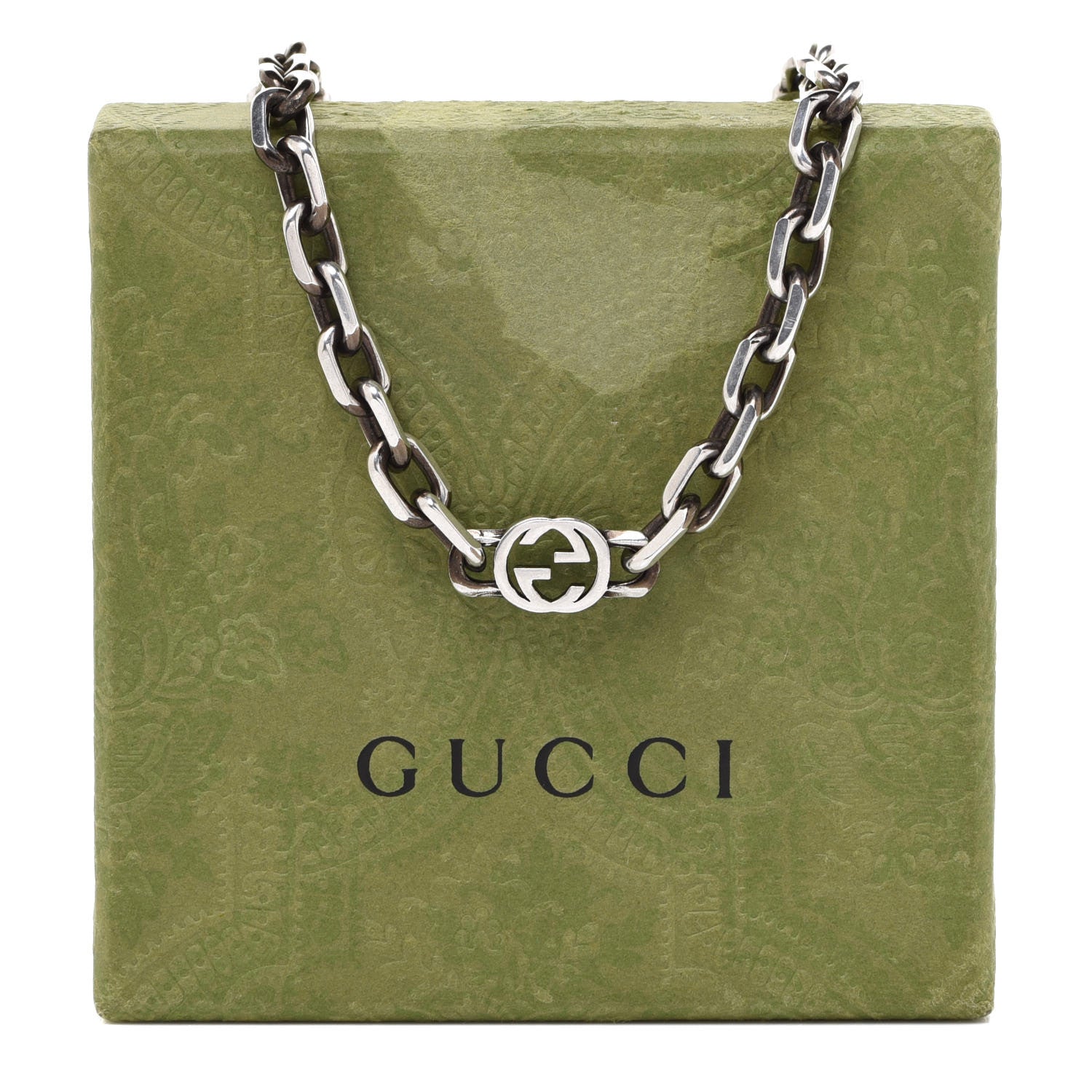 Gucci Sterling Silver Interlocking GG Chain Necklace 6 of 6