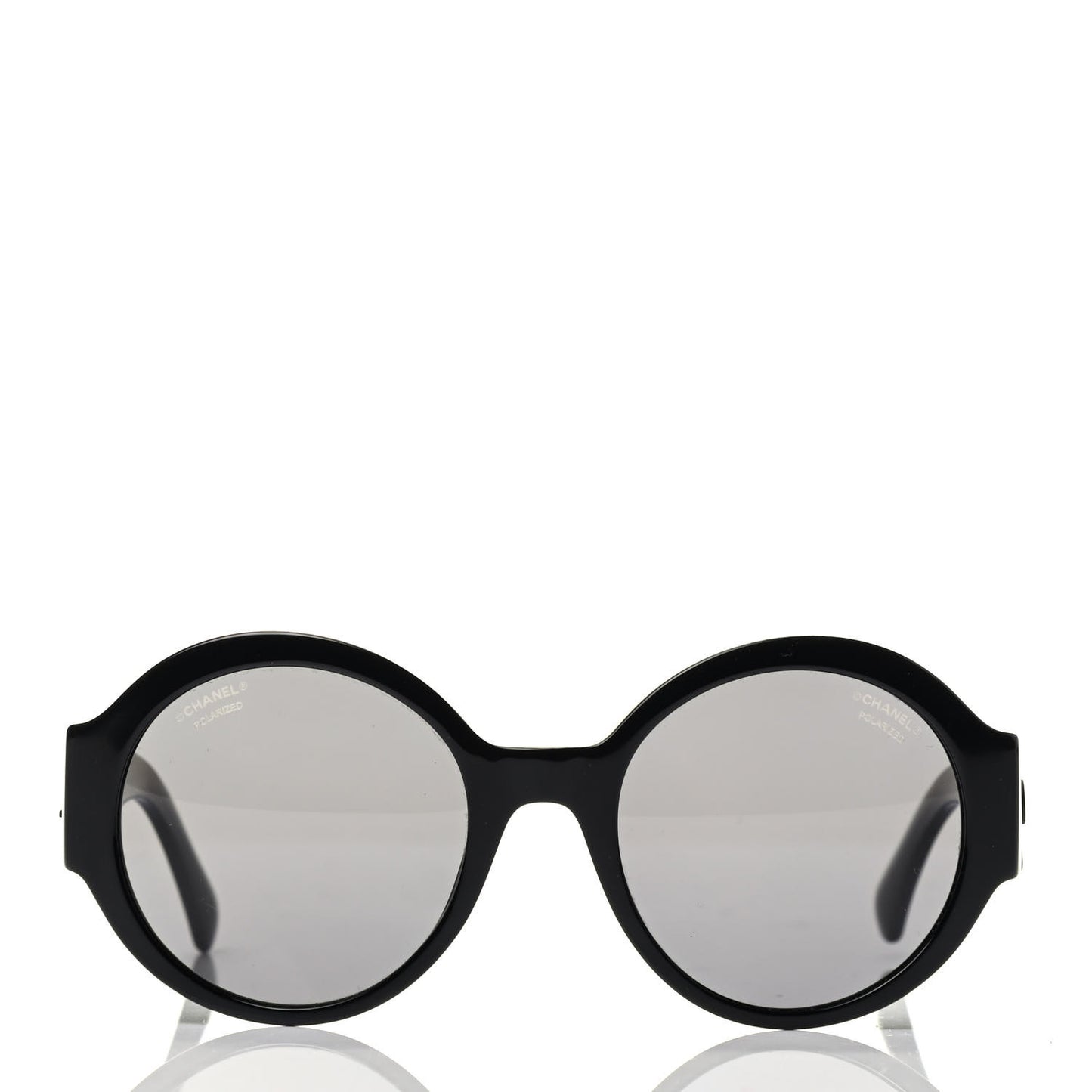 Acetate Polarized Round Sunglasses 5410 Black