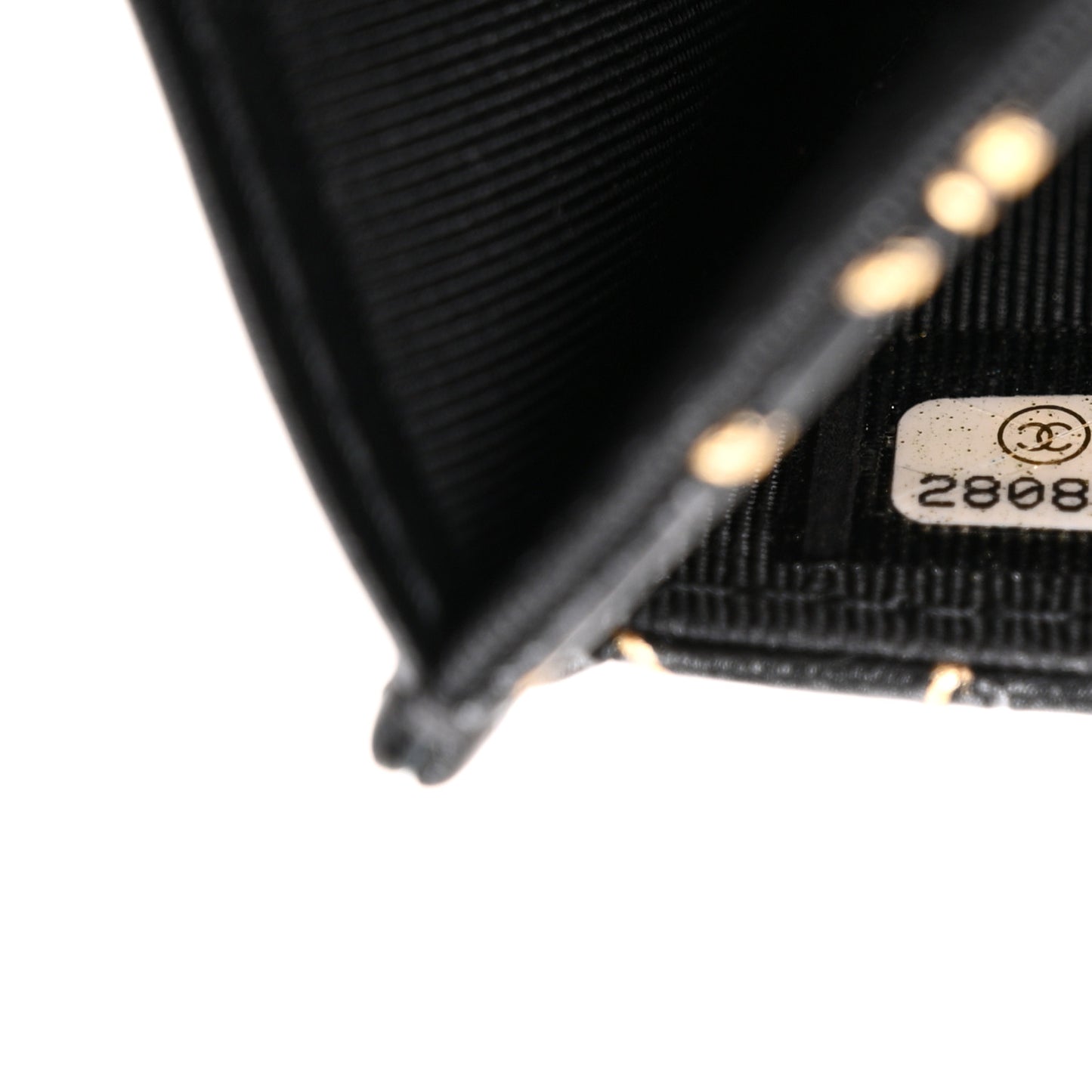 Calfskin Crocodile Embossed Graffiti 2.55 Crocodile Reissue Flap Card Holder Black Gold