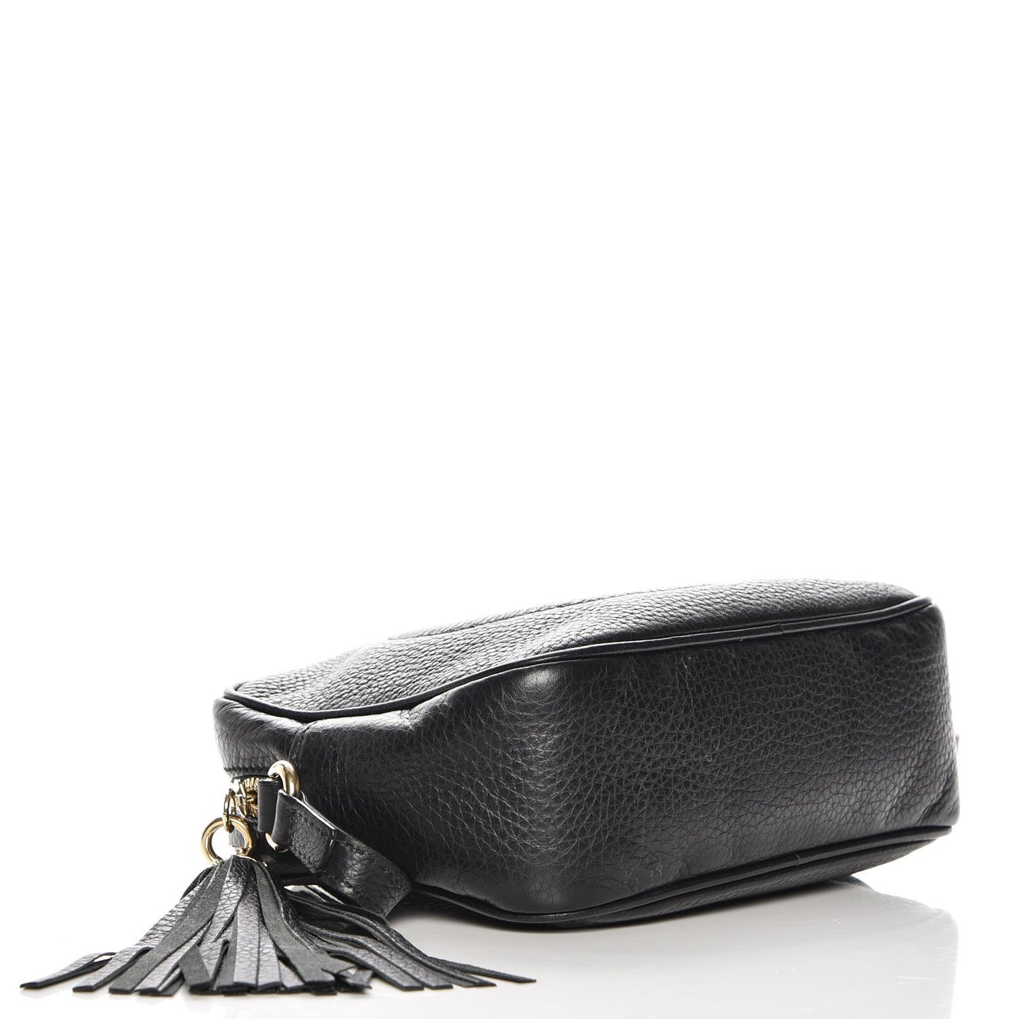 Pebbled Calfskin Small Soho Disco Bag Black
