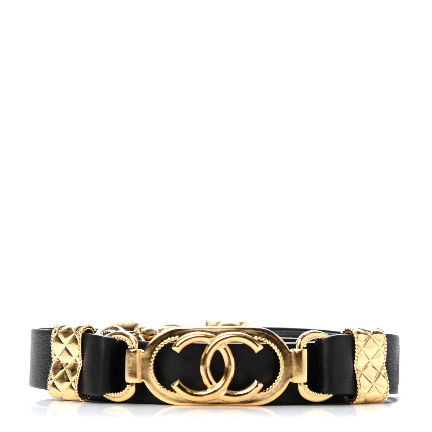 Chanel Lambskin CC Double Belt Black 1 of 3