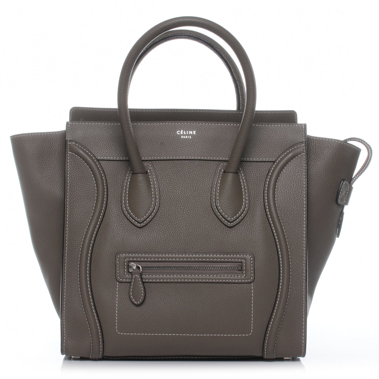 Drummed Calfskin Mini Luggage Bag Souris