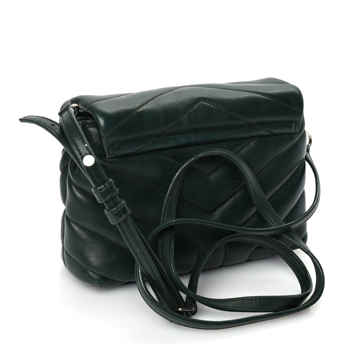 Calfskin Y Quilted Monogram Toy Loulou Crossbody Bag Deep Green