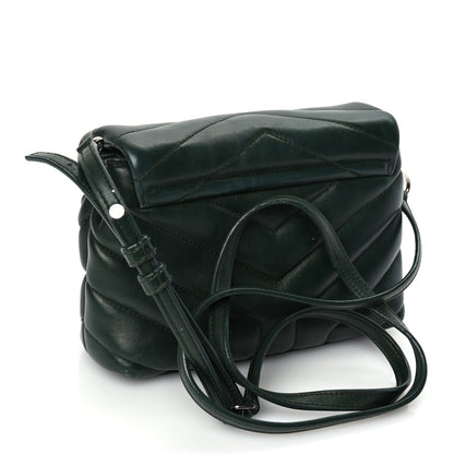 Saint Laurent Calfskin Y Quilted Monogram Toy Loulou Crossbody Bag Deep Green 2 of 8