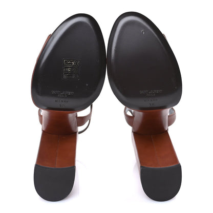 Saint Laurent Vendome Bianca 85 Platform Sandals 39 Cognac 6 of 7