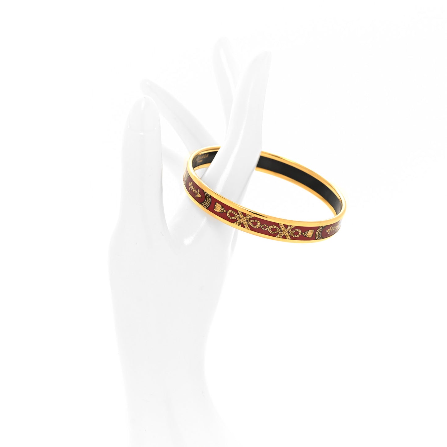 Enamel Printed Narrow Grand Apparat Bracelet 70 Rouge