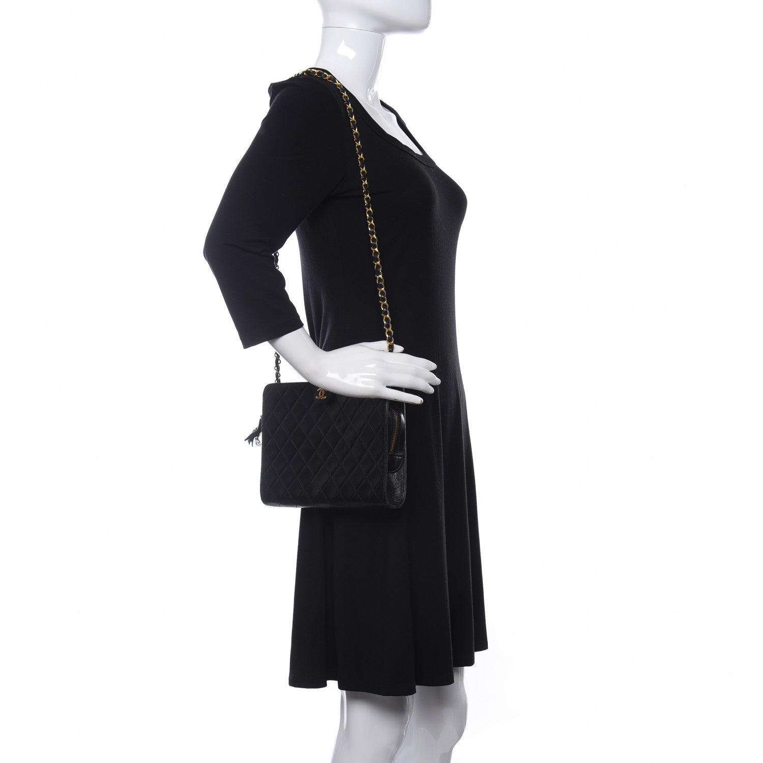 Chanel Lambskin Quilted Shoulder Bag Black 2 of 10