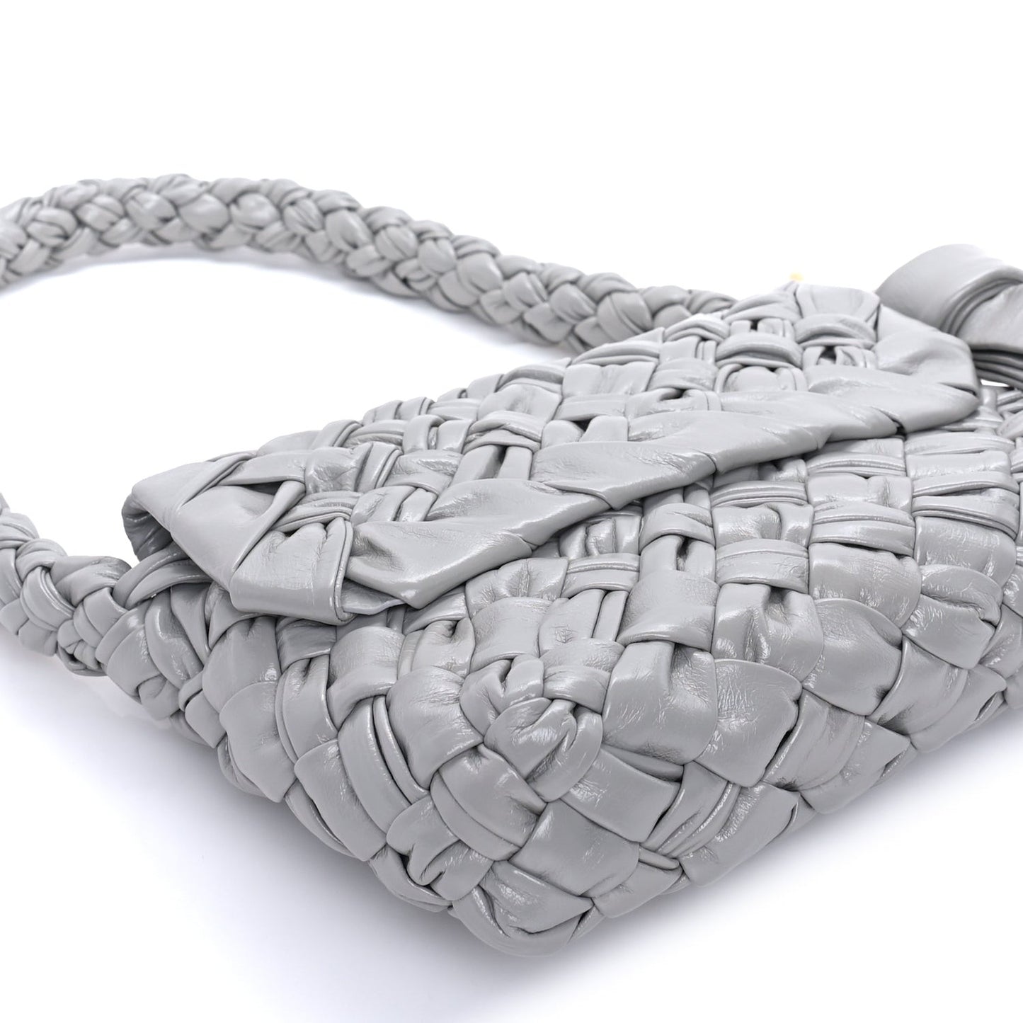 Calfskin Foulard Intreccio Kalimero Città Shoulder Bag Grey