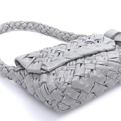 Bottega Veneta Calfskin Foulard Intreccio Kalimero Città Shoulder Bag Grey 7 of 7