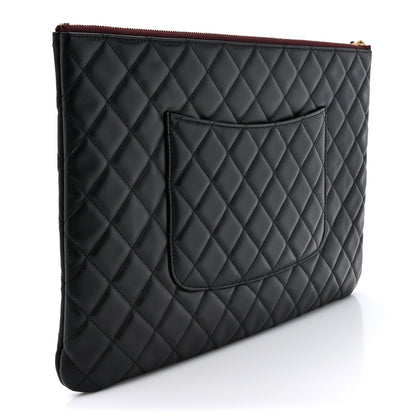 Chanel Lambskin Quilted Large Cosmetic Case Black 3 of 9