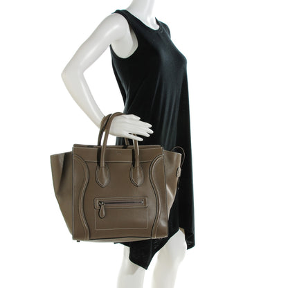 Celine Drummed Calfskin Mini Luggage Souris 2 of 8