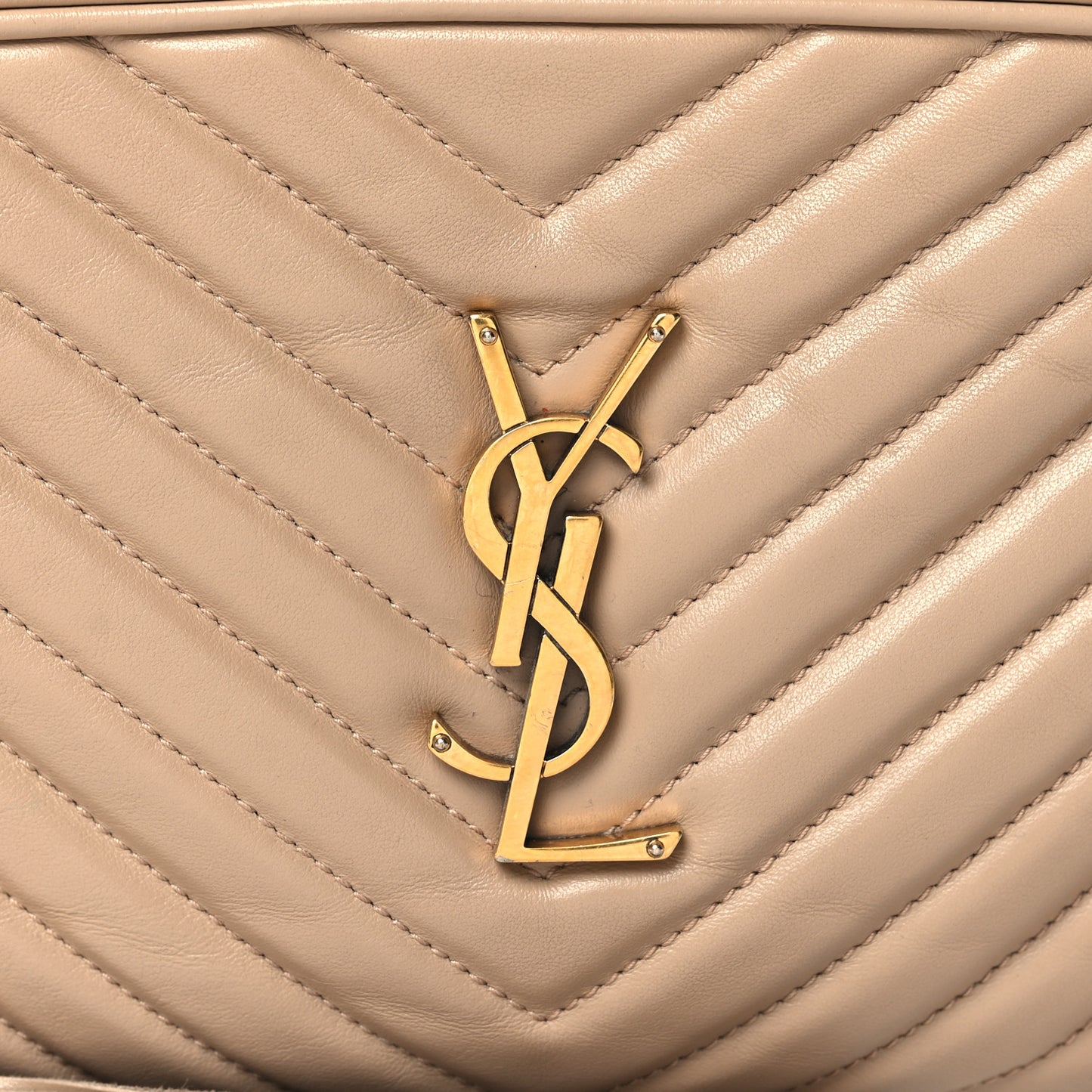 Calfskin Matelasse Monogram Lou Camera Bag Dark Beige