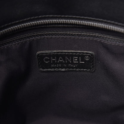 Chanel Coated Canvas Quilted Small Paris Biarritz Tote Black 6 of 10