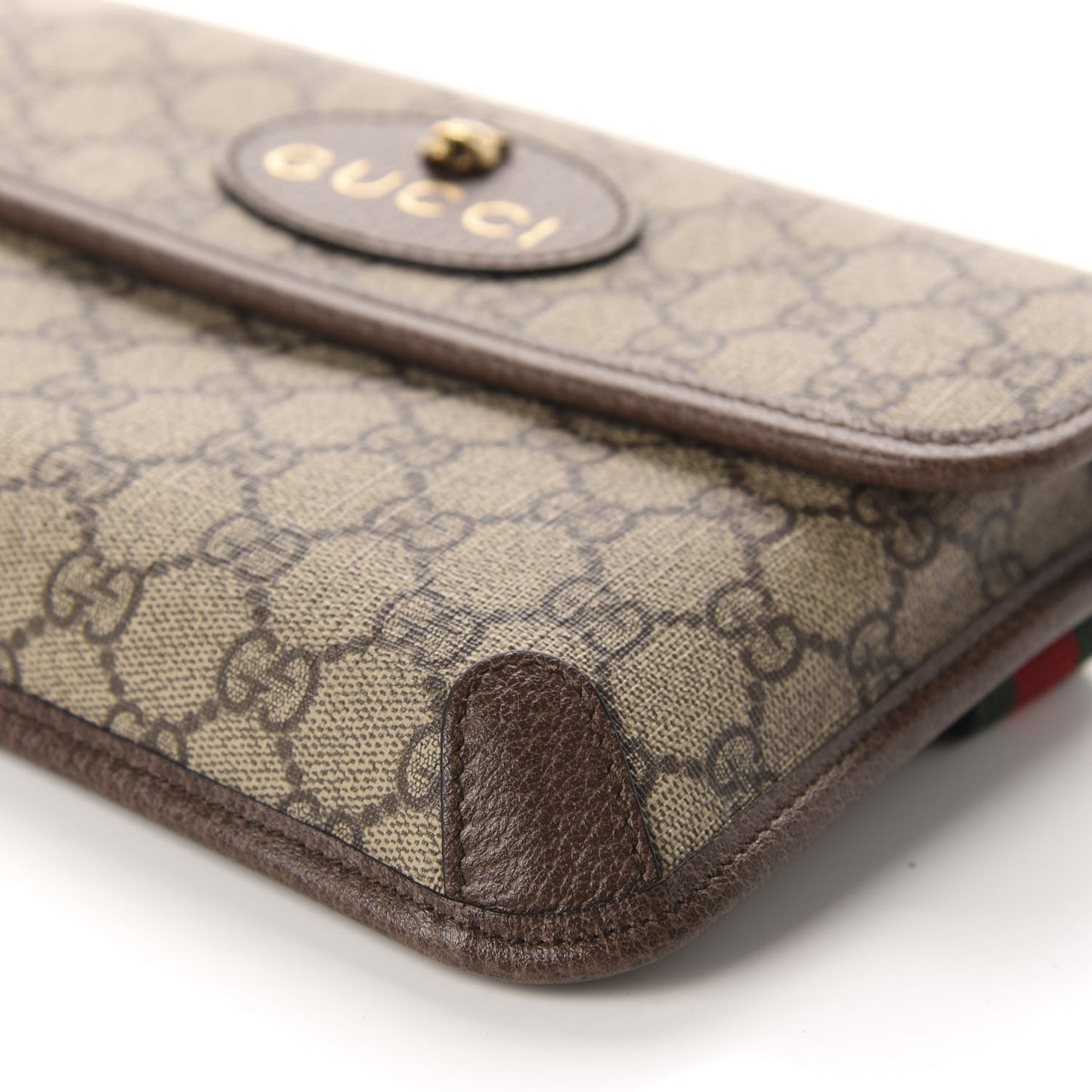GG Supreme Monogram Neo Vintage Web Belt Bag Brown