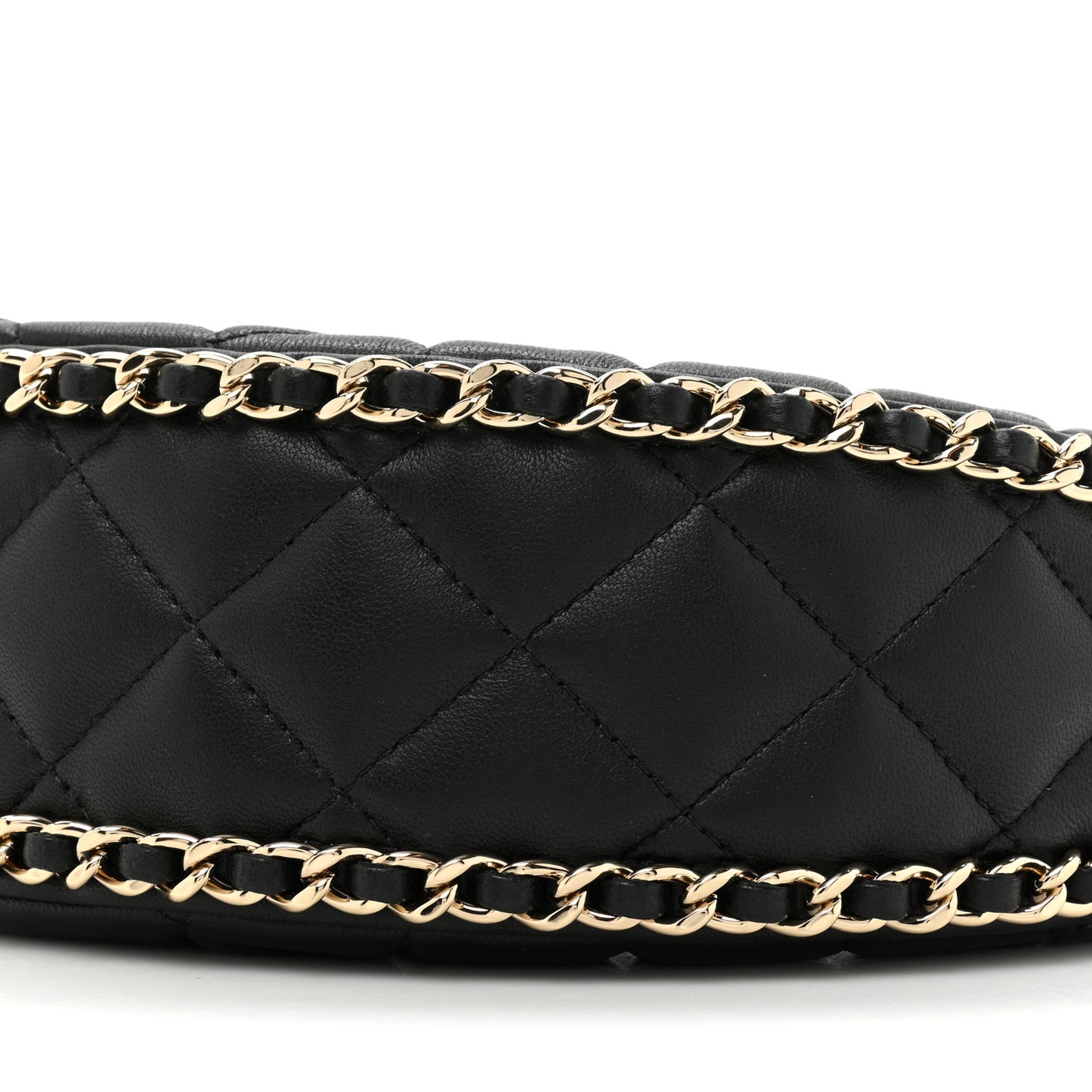 Lambskin Quilted Small Hobo Bag Black