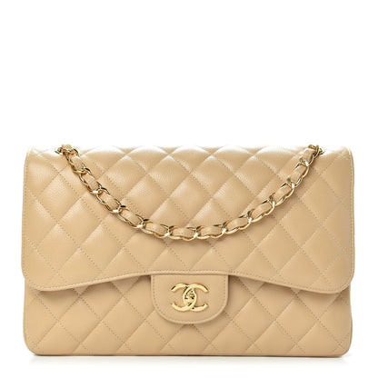 Chanel Caviar Quilted Jumbo Double Flap Beige Clair 1 of 10