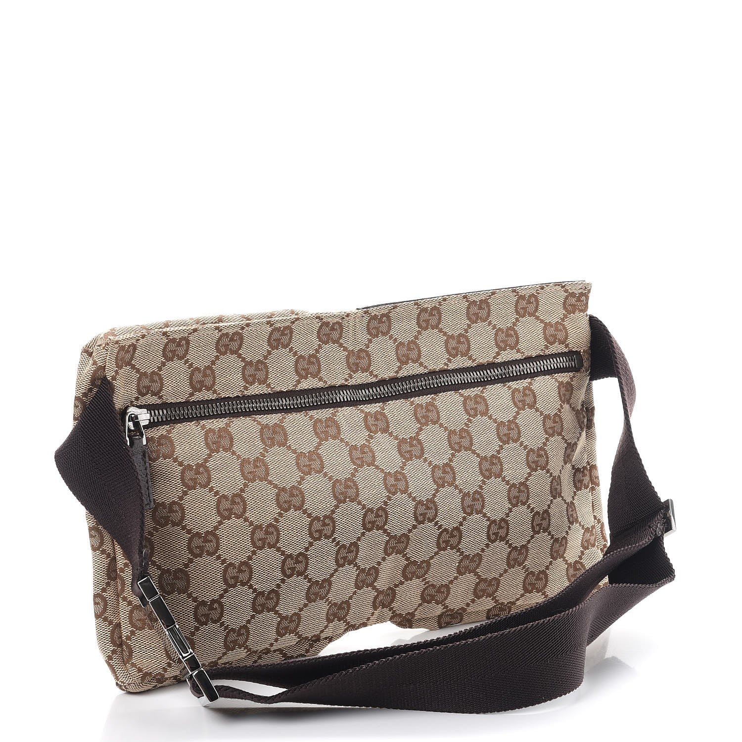 Gucci GG Monogram Double Pocket Belt Bag Dark Brown 3 of 9