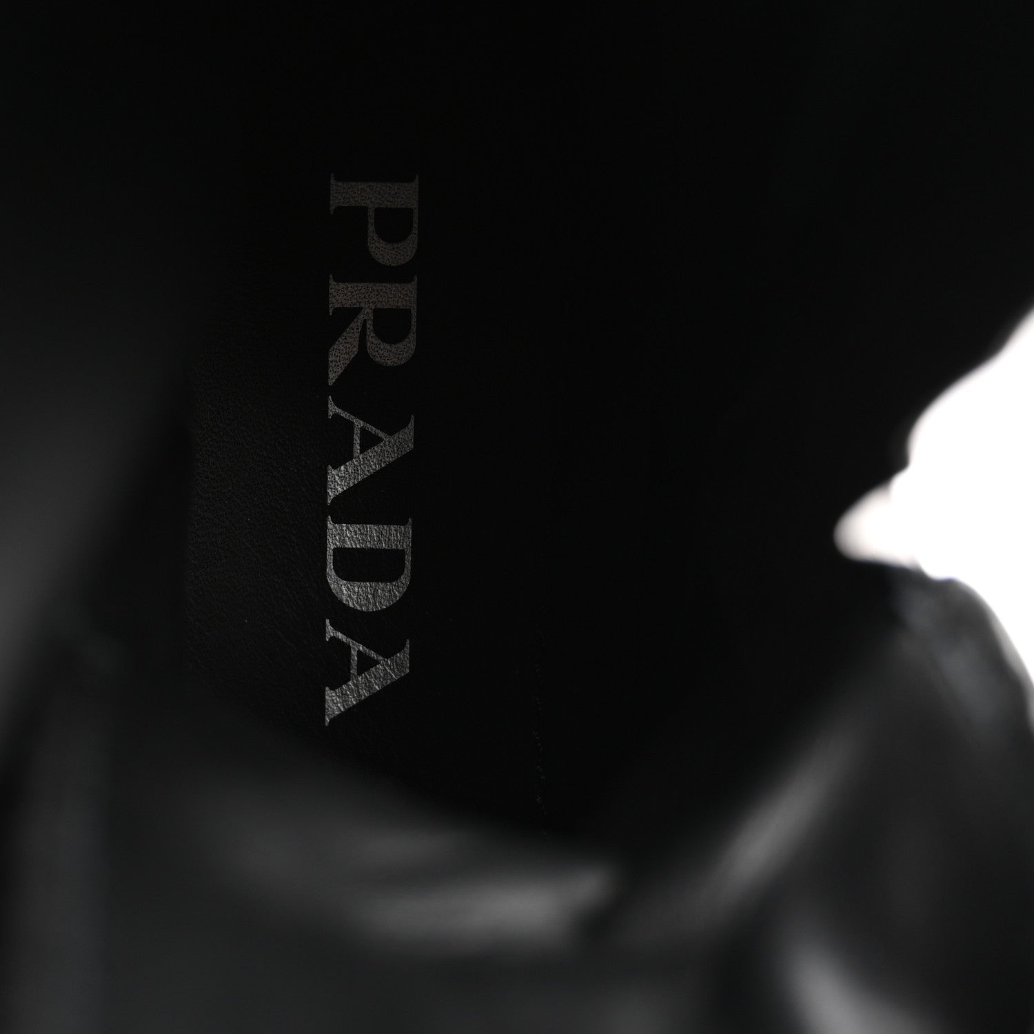 Prada Spazzolato Rois Re-Nylon Metal Triangle Logo Monolith Pouch Pocket 55mm Tall Combat Boots 36.5 Black 6 of 7