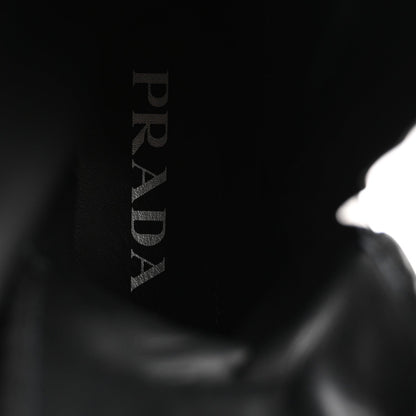 Prada Spazzolato Rois Re-Nylon Metal Triangle Logo Monolith Pouch Pocket 55mm Tall Combat Boots 36.5 Black 6 of 7
