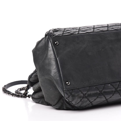 Chanel Iridescent Calfskin Large Just Mademoiselle Bowling Bag Black 5 of 15